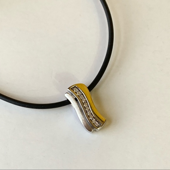 Sterling Silver Fossil Rhinestone Necklace - Picture 5 of 6